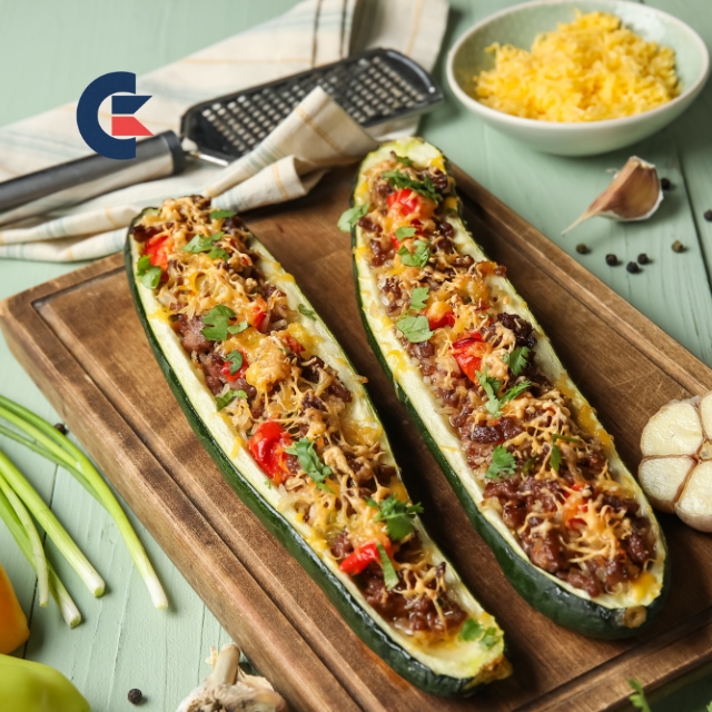 Quinoa Stuffed Zucchini Boats