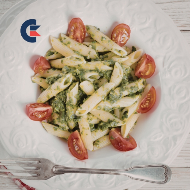 Whole Wheat Pasta With Pesto And Cherry Tomatoes